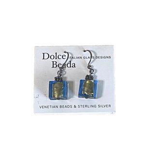 Dolce Beada Italian Glass Designs Venetian Beads Sterling Silver Drop Earrings